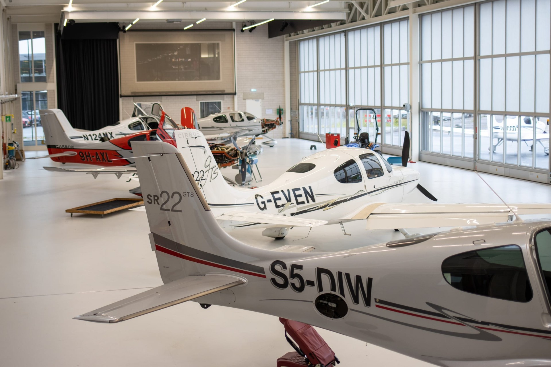 Our hangar and offices at Groningen Airport Eelde